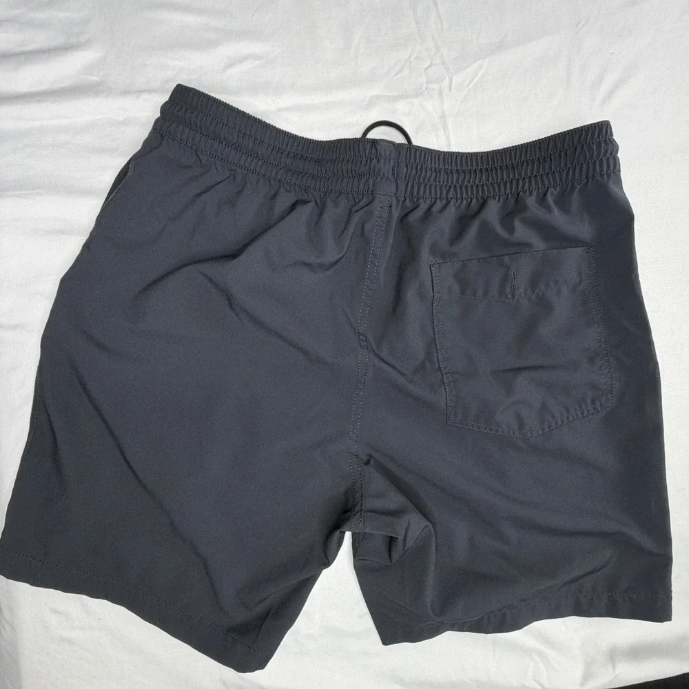 Volcom Mens Black Swim Trunks Shorts Elastic Waist Drawstring Size XL